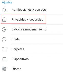 privacidad y seguridad telegram
