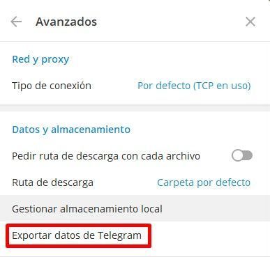 exportar datos de telegram