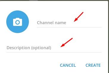 Telegram channel name and description