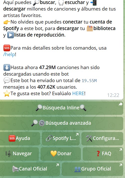 Spotify bot de telegram