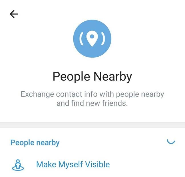 visible on telegram nearby