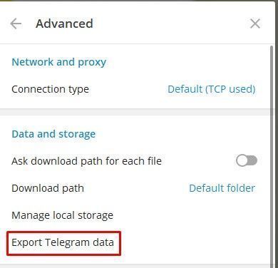 export telegram data